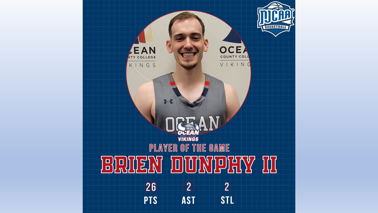 Dunphy Drops 26 as OCC Men's Basketball Takes Down Passaic, 73-70
